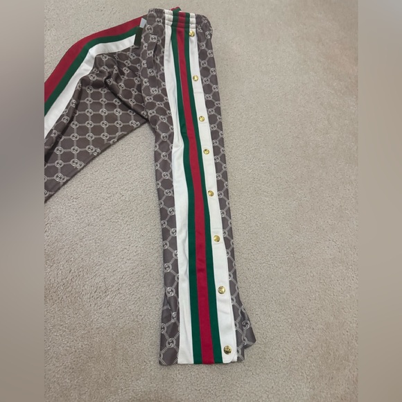 NEW!  Gucci Interlocking G Snap Track Pants Sherry Line XS - Picture 9 of 10